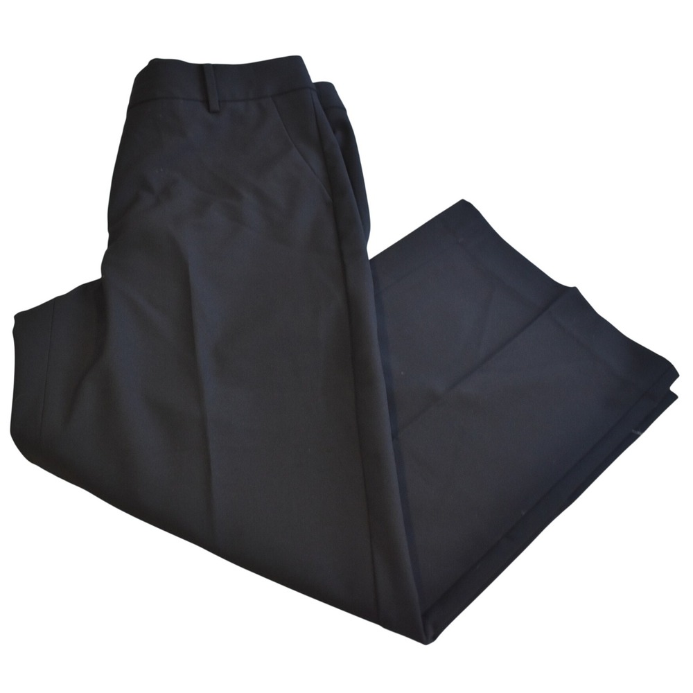 Talbots Dress Pants Women 12 Black Excellent Wide Leg Stretch Trousers